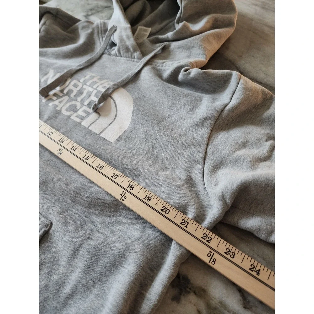 The North Face Mens Gray Hoodie Pullover Logo Spellout‎ Size L